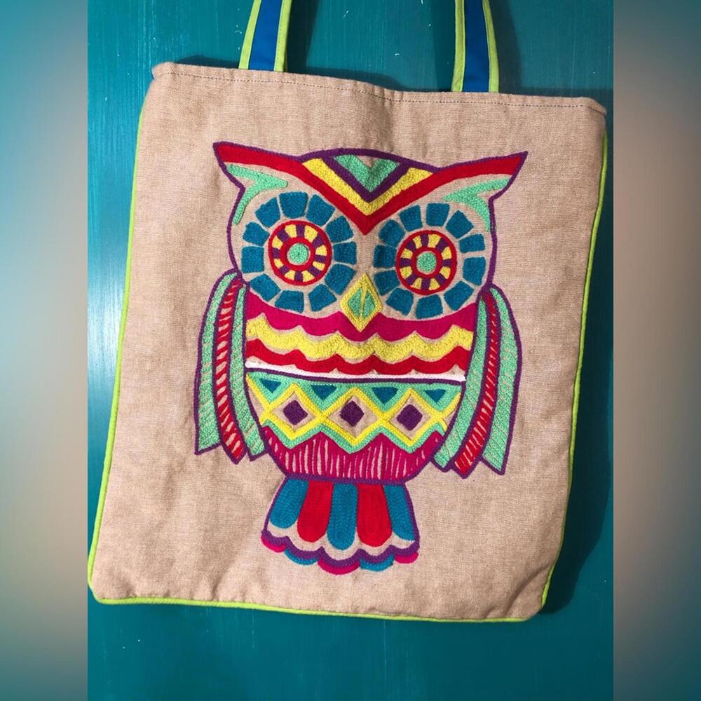 Boho Owl Tote Bag 🦉 - Picture 3 of 6
